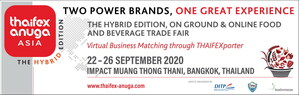 THAIFEX - ANUGA ASIA 2020 The Hybrid Edition Tradeshow Combines Both Offline and Online Elements in Response to New Normal Lifestyle