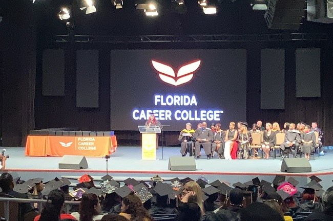 Deivy Ramirez was the graduation speaker at Florida Career College in 2019