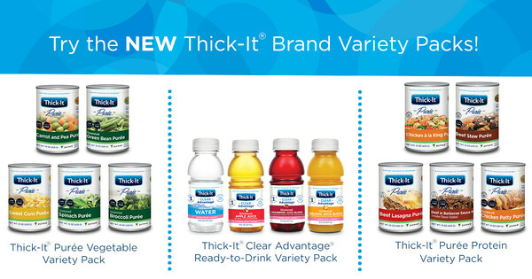 As part of its commitment to providing safe, satisfying nutrition solutions to those with dysphagia, the Thick-It® brand is introducing three new variety packs that offer the ultimate convenience to patients, caregivers, and healthcare professionals. The variety packs are available in Purée Protein, Purée Vegetable, and Ready-to-Drink categories.
