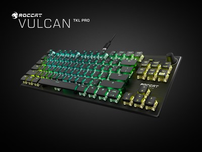 The all new ROCCAT Vulcan Pro TKL also features their all-new Titan Optical Switches which register keystrokes 40 times faster than a classic mechanical switch while doubling the life expectancy to 100 million clicks in a compact design that gamers want,
