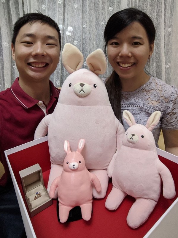 Gnin and Rachel with MINISO Bunny