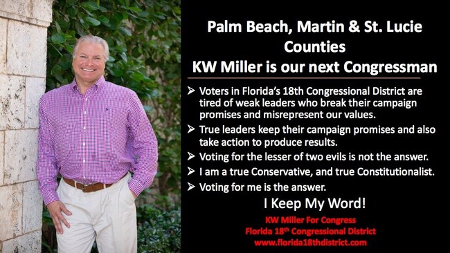 KW Miller Is Our Next Congressman
