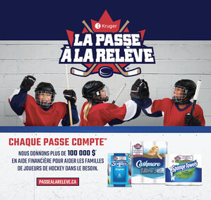 Produits Kruger obtient une #PasseALaReleve de Kruger avec un fonds de plus de 100 000 $ pour soutenir les familles de hockey mineur au Canada
