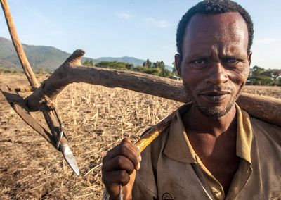 Smallholder farmers produce 70 per cent of the world's food. Farmer in Tolay, Ethopia, 2012. Credits: Biovision/Peter Luethi