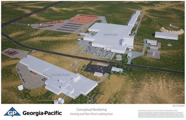 Georgia-Pacific announces that it is building a state-of-the-art gypsum wallboard production facility near Sweetwater, Texas. The new $285 million plant will be Georgia-Pacific’s second gypsum wallboard facility in Nolan County. The new facility will be located adjacent to Georgia-Pacific’s existing gypsum plant, on Highway1856, off Interstate 20, and will incorporate state-of-the-art production processes.