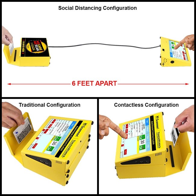 Configurations for social distancing, contactless, and traditional set-up.