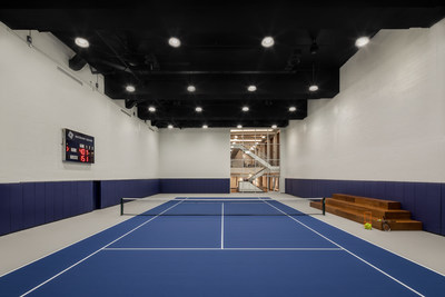 Waterline Square is the first residential development in NYC to feature an indoor regulation-size tennis court.