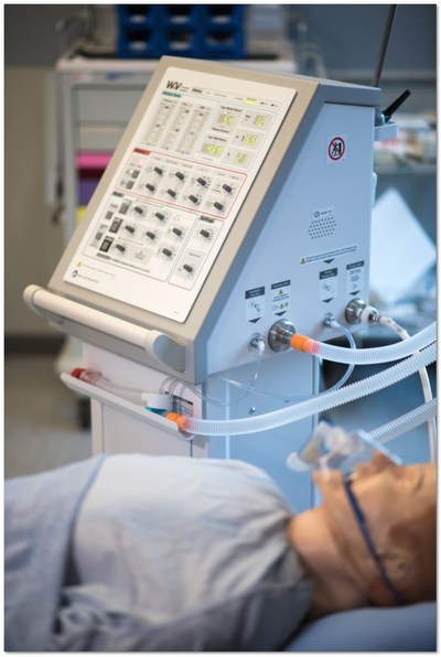 Winnipeg Ventilator V2.0 Receives Health Canada Certification  - Unit in hospital setting. (CNW Group/StarFish Medical)