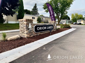Among the community updates made by Havenpark Communities to the Orion Lakes community include new signage like this beautiful new monument sign at the entrance of the community.