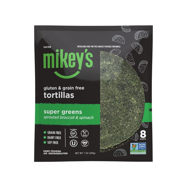 Mikey's Super Greens Gluten and Grain-Free Tortillas