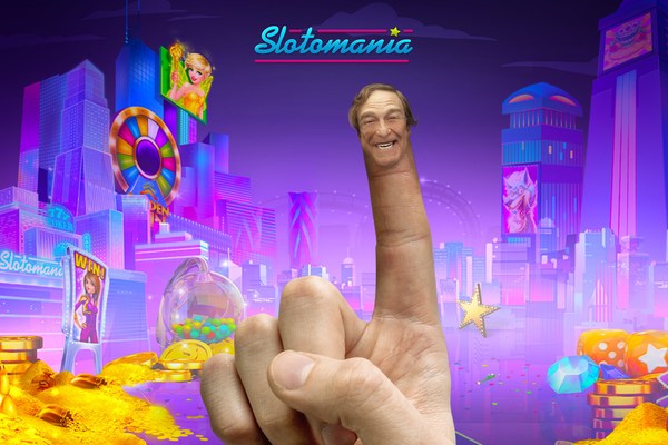 John Goodman becomes a finger for a new advertising campaign for free mobile slot game Slotomania