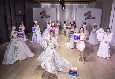 15 Cashmere BT ball gowns make their runway debut at a socially-distanced taping of the Cashmere Collection’s first-ever virtual show on CTV’s THE SOCIAL and ETALK’s Facebook pages. (CNW Group/Kruger Products L.P.)