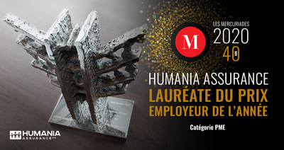Humania assurance laurate du prix employeur de l'anne - Les Mercuriades 2020 (Groupe CNW/Humania Assurance)