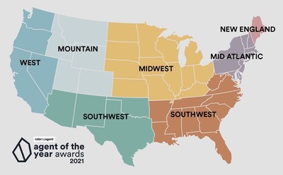 RateMyAgent Agent of the Year Awards 2020, Regional Map