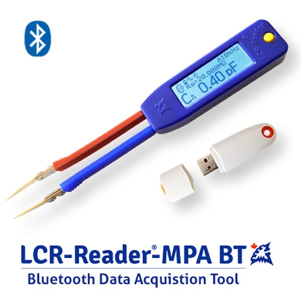 LCR-Reader-MPA Bluetooth Component Tester enables 1 click Pass/Fail component test.