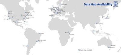 Map of Digital Realty Data Hub solution global availability on PlatformDIGITAL®