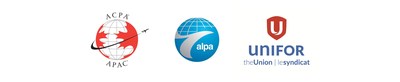 Des dirigeants syndicaux réclament un soutien financier d’urgence du gouvernement pour le secteur du transport aérien (Groupe CNW/Les dirigeants syndicaux d’Unifor, de l''Association des pilotes d''Air Canada (APAC), et du volet canadien de l''Association des pilotes de ligne (ALPA Canada))