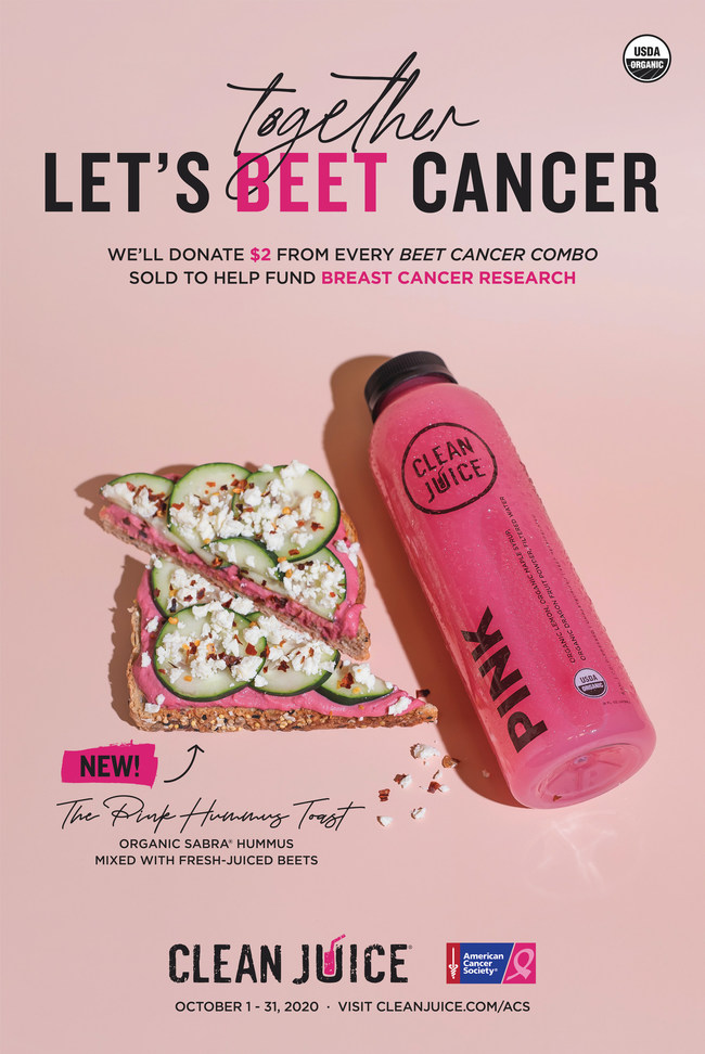 Clean Juice - "Together, Let's Beet Cancer" Campaign Benefitting the American Cancer Society. "This is a very personal cause for many of us at Clean Juice. Many of us have been deeply impacted by breast cancer."