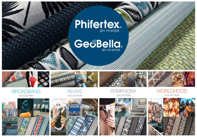 Phifer's new design trends feature 4 collections of outdoor furniture fabric.