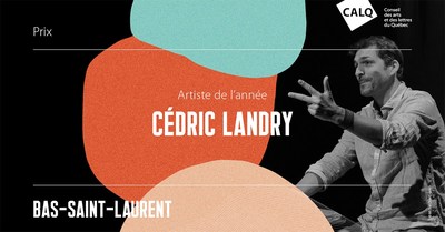Cdric Landry reoit le prix du CALQ - Artiste de l'anne au Bas-Saint-Laurent. (photo : Michel Dompierre) (Groupe CNW/Conseil des arts et des lettres du Qubec)