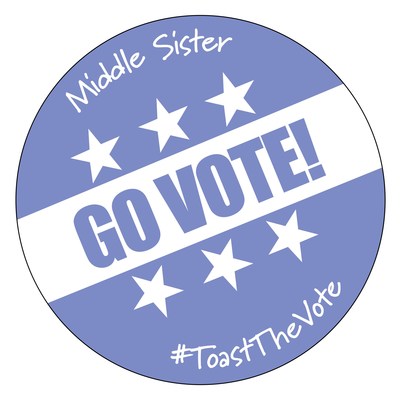 Middle Sister wines encourage everybody to GO VOTE with a temperature-sensitive, limited-edition label the displays the message when the wine is chilled.