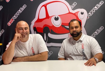 Alex and Dennis, founders of Carfuffle are excited to launch their industry disrupting app bringing together consumers and all their automotive needs in the palm of their hands. (CNW Group/Carfuffle)