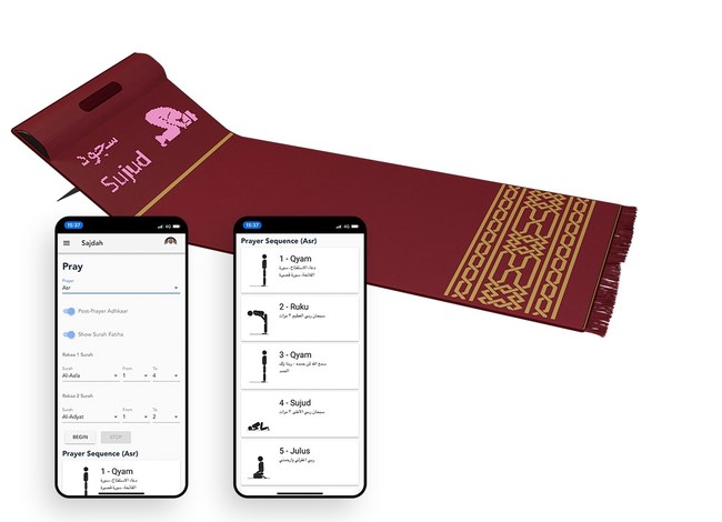 Sajdah, the world's first smart educational prayer rug and mobile application