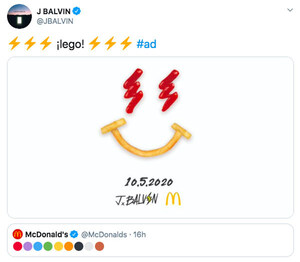McDonald's le da la Bienvenida a la Orden de J Balvin en los Menús de Todo EE.UU.