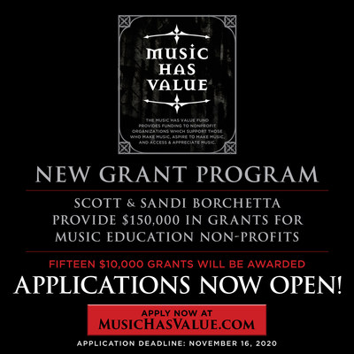 Big Machine Label Group's Scott and Sandi Borchetta to reward $150,000 in grants for music education non-profits. Eligible schools and organizations can apply now at MusicHasValue.com.