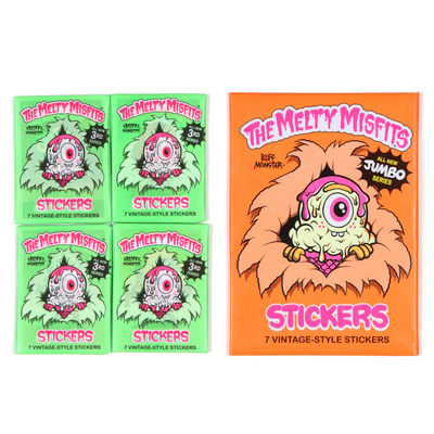 Available exclusively on eBay, Buff Monster’s newest release of jumbo size Melty Misfits cards measure 5x7 inches, four times the size of traditional trading cards. The release features 20 new characters, as well as rare, original sketch cards and Golden Tickets randomly inserted into the boxes.