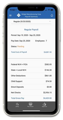 Summary of Payroll Numbers on Payroll Relief Mobile App