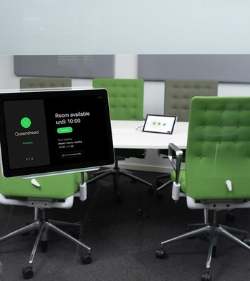 The Webex Room Navigator. Both the in-room and out-of-room model are shown here.