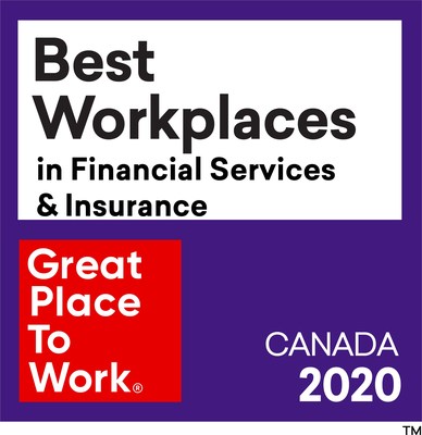 Best Workplaces in Financial Services & Insurance 2020 (CNW Group/CWB Financial Group)