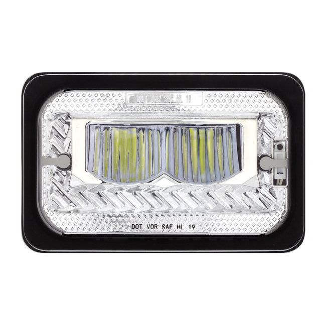 United Pacific Industries' Plug & Play 4" x 6" Heated LED Headlight with Chrome Trim for Commercial Trucks