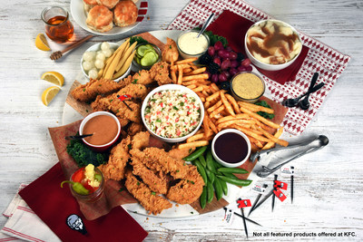 One of three ‘KFCharcuterie’ board recipes created to celebrate the launch of KFC Sauce, the Ultimate Family Fill Up features KFC’s Extra Crispy™ Tenders Family Fill Up with Secret Recipe Fries, KFC biscuits, cole slaw, mashed potatoes and gravy topped off with KFC’s new dipping sauces and your favorite garnishes.