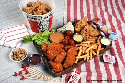 The Kentucky Game Night Trio, one of three ‘KFCharcuterie’ board recipes created to celebrate the launch of KFC Sauce, includes Kentucky Fried Buffalo Wings, KFC Extra Crispy™ Tenders and Secret Recipe Fries complemented by KFC Sauce, and more.