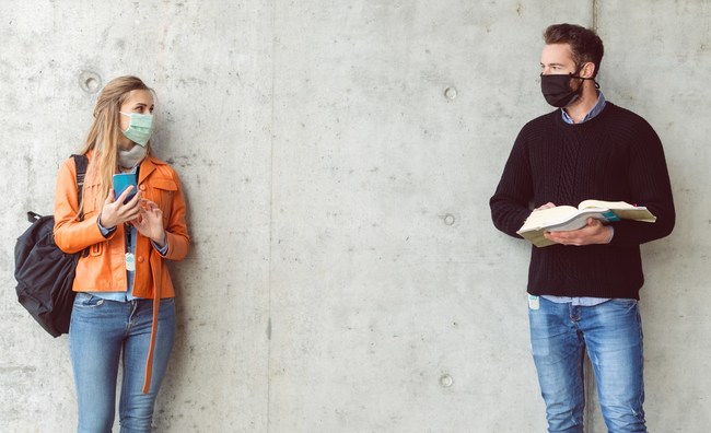University students have had to adapt to wearing masks and keeping apart. Each student and staff member wearing a SafeDistance device can help.