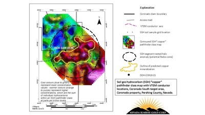 Coronado VMS Project SGH Survey Copper Anomaly (CNW Group/Nevada Sunrise Gold Corporation)