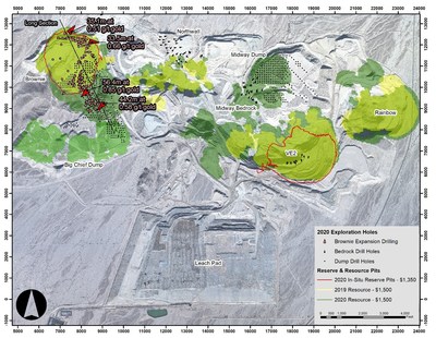 Figure 1: Mineral Resource and Mineral Reserve Map of the Mesquite Mine with 2020 Drilling (CNW Group/Equinox Gold Corp.)