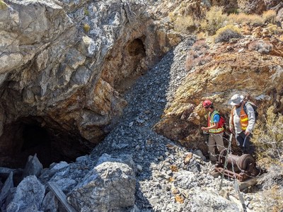Figure 1. Rock Sampling at the Historic Locke East Mine Adit (CNW Group/New Placer Dome Gold Corp.)