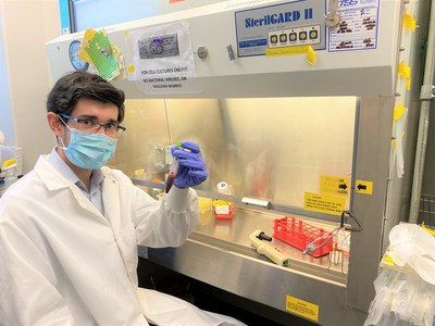 An Aridis scientist working on the development of a COVID-19 treatment derived from the immune system’s disease-fighting antibodies, called monoclonal antibodies.