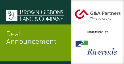 Brown Gibbons Lang & Company (BGL) is pleased to announce the recapitalization of G&A Partners (G&A), the preeminent professional employer organization (PEO) firm serving the needs of small to medium-sized businesses (SMBs). The transaction was supported by a minority investment from The Riverside Company (Riverside), a prominent global private equity investor. BGL served as the exclusive financial advisor to G&A Partners.