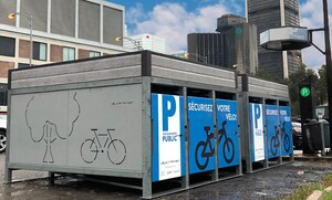 Vélo-Transit, l'Agence de mobilité durable et Jalon installent des stationnements pour vélos dans le centre-ville de Montréal