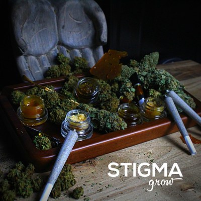 Stigma Grow's growing lineup of full-spectrum, live-resin BHO concentrates. (CNW Group/CanadaBis Capital Inc.)