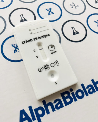 COVID-19 Antigen testing with results in 15 minutes (PRNewsfoto/AlphaBiolabs)