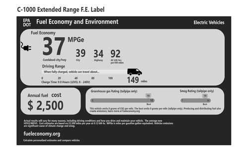 C-1000 Extended Range F.E. Label