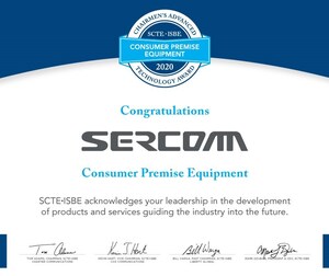 Sercomm Receives SCTE-ISBE Chairmen's Advanced Technology Award