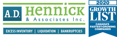 A.D. Hennick & Associates named in 2020 Growth List (logo) (CNW Group/A.D. Hennick & Associates)