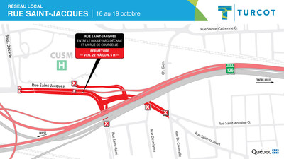 Entraves sur le rseau local - rue Saint-Jacques (Groupe CNW/Ministre des Transports)