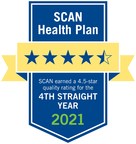 SCAN Health Plan Earns 4.5-Star Medicare Rating for Fourth Straight Year, Named to U.S. News Best List for Third Straight Year